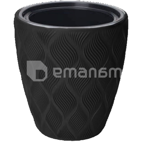 ქოთანი ყვავავილის Flow 30 deep შავი 4700-084