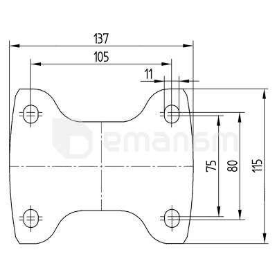 გორგოლაჭი ფიქსირებული Tente 3478IEP160P63 160 მმ 350 კგ