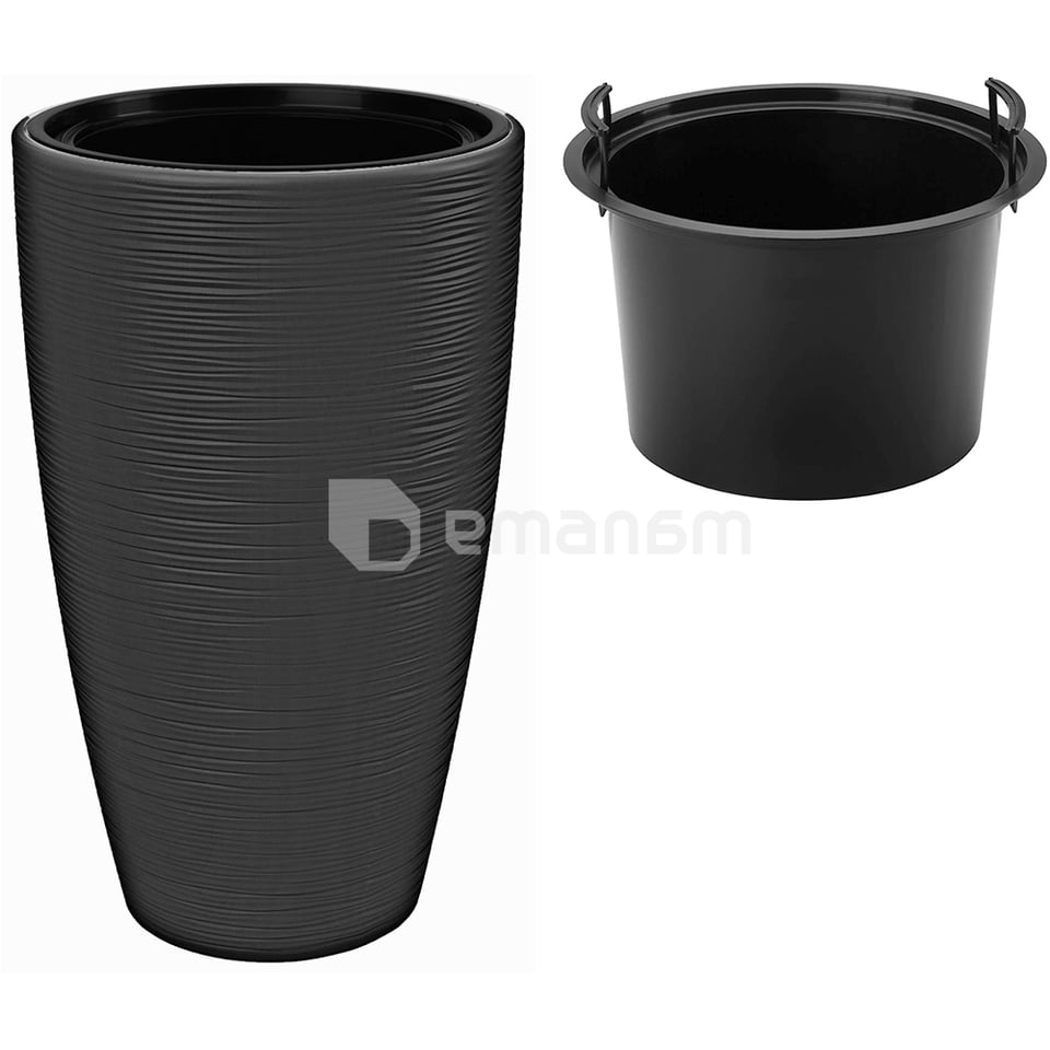 ქოთანი ყვავილის FORM-PLASTIC Gobi Slim 30 anthracite