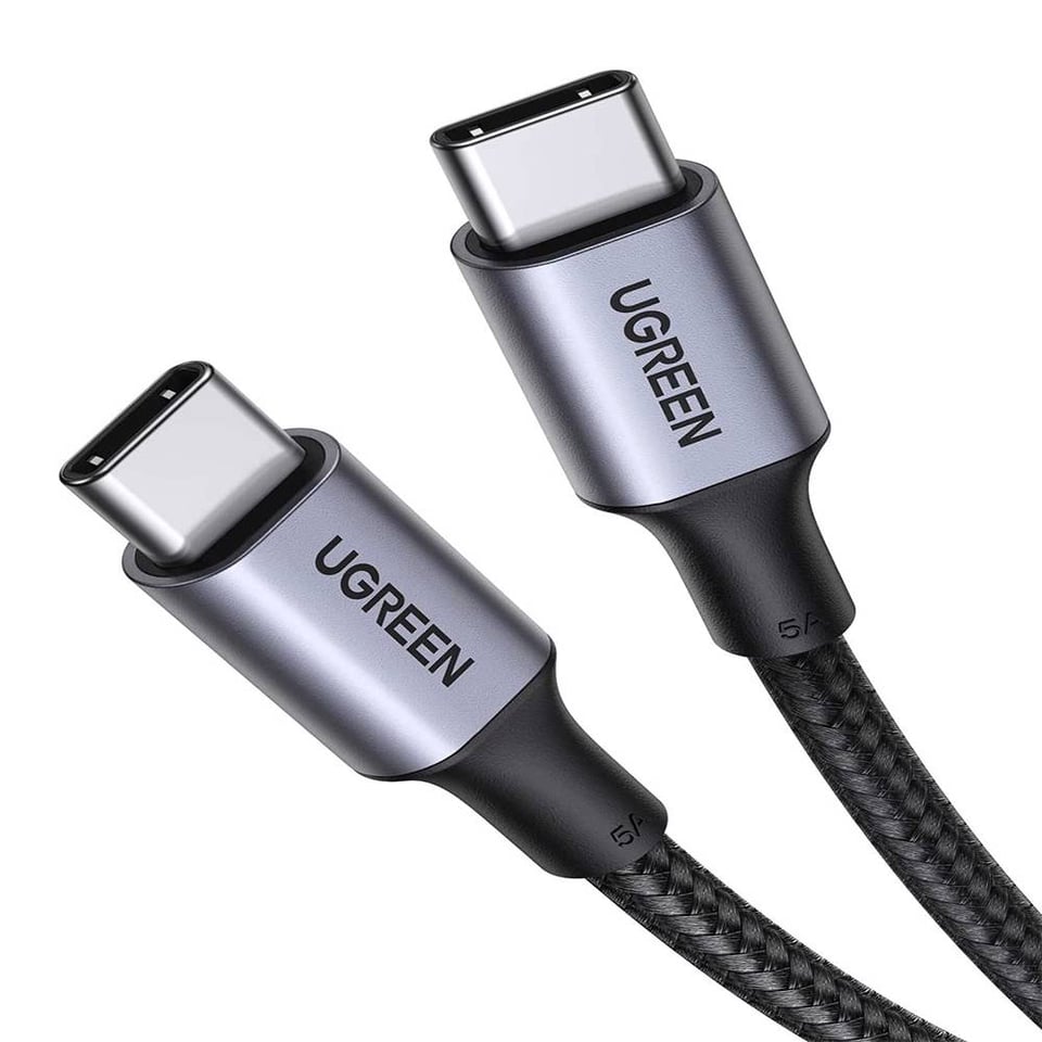 USB კაბელი UGREEN US316 (90120), 100W, Type-c to Type-c, 3m, Black