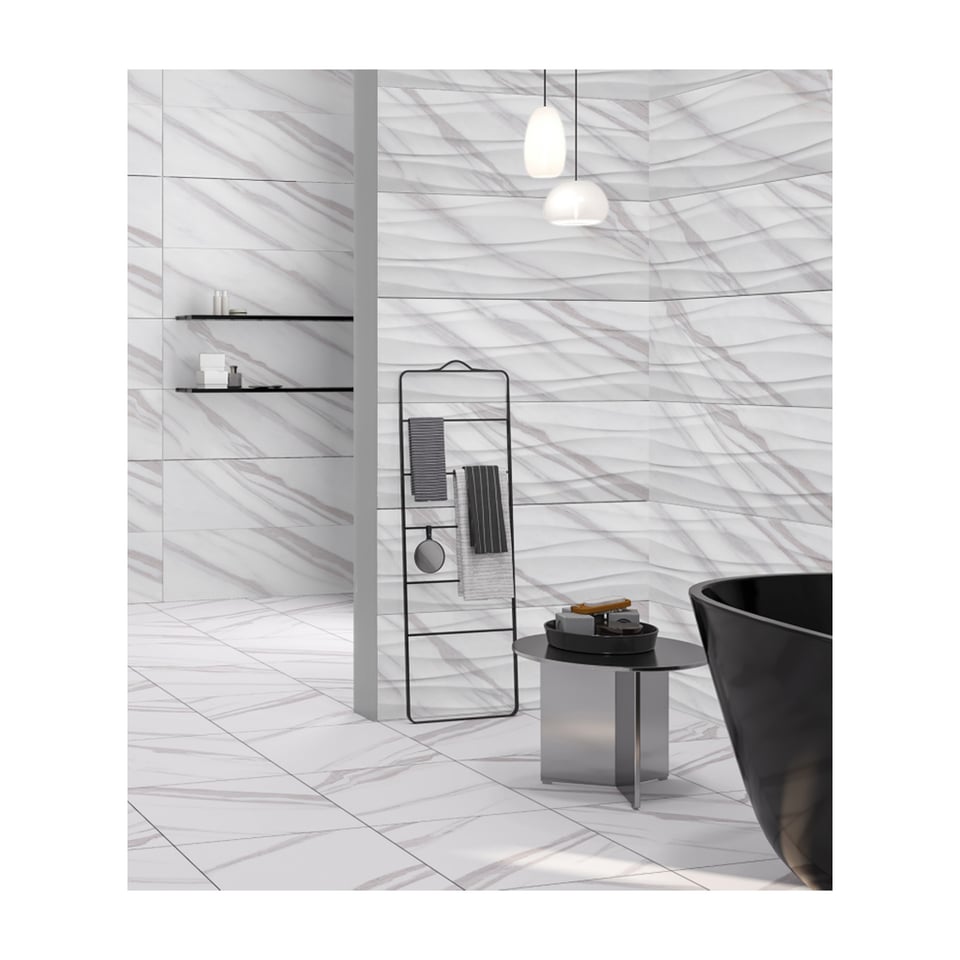 კერამიკული ფილა 30X90 სმ KARIS BIANCO DECOFON REC-1 BIEN