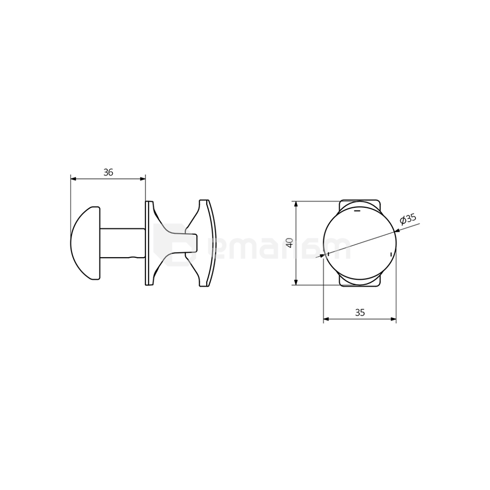 პირსახოცის საკიდი კაუჭი Terma 89011S00 Handy Grip White  2 ც