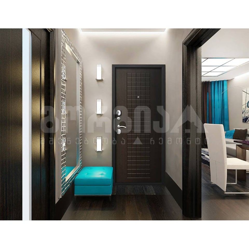 ლითონი კარი FL-27 2200*960 ვენგე მეტალი/მდფ შიდა მარცხენა