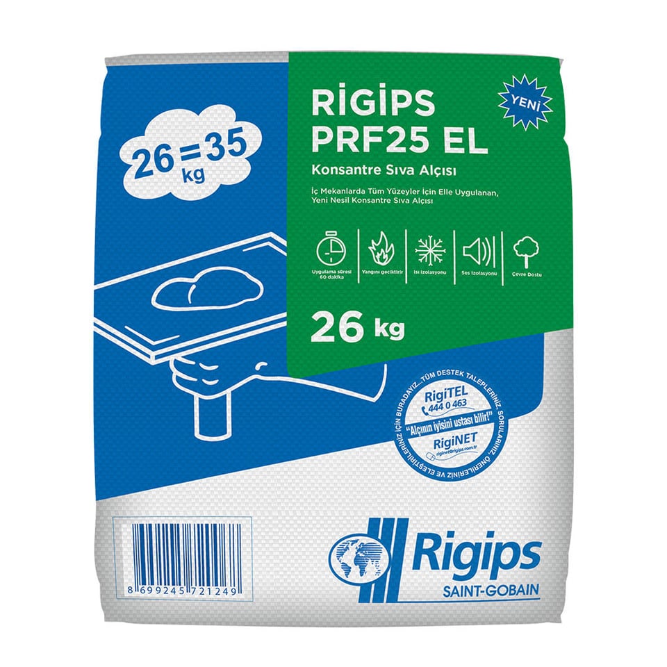 სამშენებლო ბათქაში 26 კგ RIGIPS Perlitli Siva