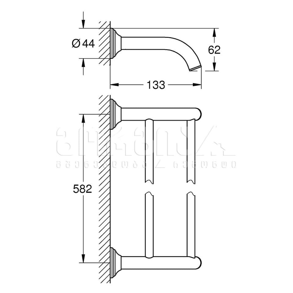 პირსახოცის ორმაგი საკიდი 40654001 Essentials Authentic