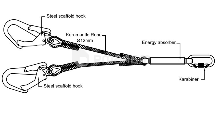 უსაფრთხოების ღვედი ენერგიის შთანთქმით Viraj SF-FBRL-3401 2 მ