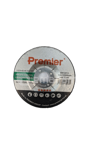ლითონის საპრიალებელი დისკო  Premier 115 x 6.0 x 22 მმ.
