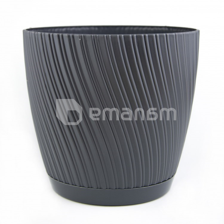 საყვავილე ქოთანი სადგამით FORM PLASTIC Mika 19 ანტრაციტი