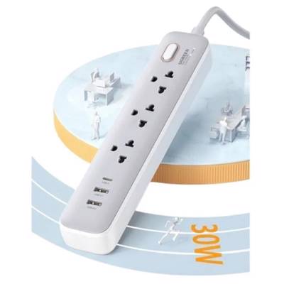 დენის გამანაწილებელი UGREEN CD286 (15143), 30W, 3 Socket, USB-A, Type-C, 1.5m, White