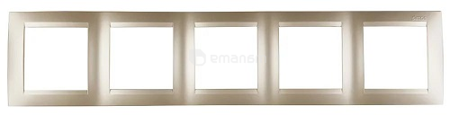 ჩარჩო უნივერსალური Simon 1500650-034 5 განყოფილებიანი შამპანი