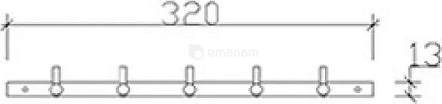 საკიდი პირსახოცის Tema Prima Model Robe Hooks 74305 B-e Black