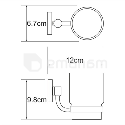 ჭიქა კბილის ჯაგრისისთვის Wasserkraft Rhein 6228 6.7x12x9.8 სმ