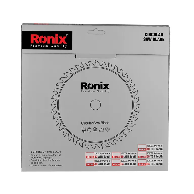 ცირკულარული ხერხის დისკი ATB 42T Ronix RH-5102, 180მმ
