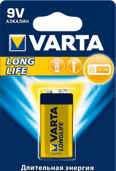 ელემენტი VARTA Alkaline Long Life 6LR61 9V 1 ც