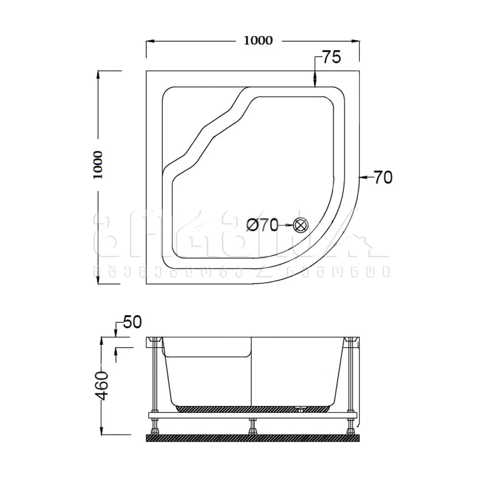 აბაზანა ”სანაკრილი” 100*100 A-418