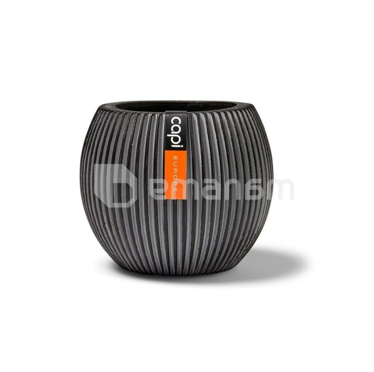 ქოთანი ყვავილის Capi Europe Vase Groove 30x25სმ ანტრაციტი