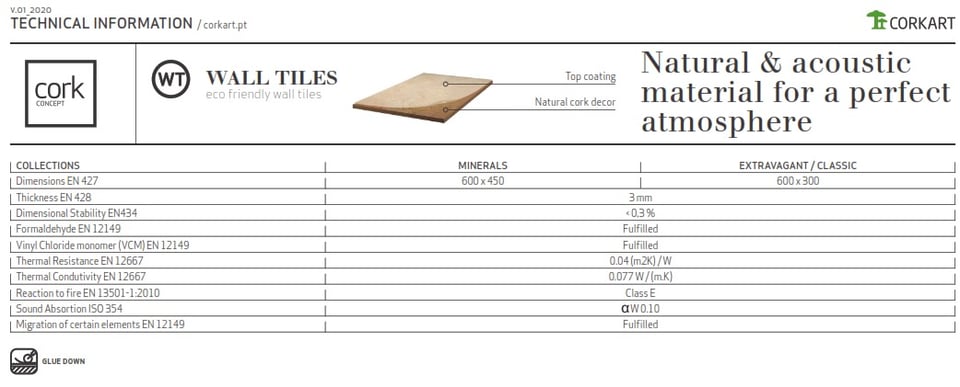 კორპის ფილები კედლის დეკორისთვის მოდელი 3378