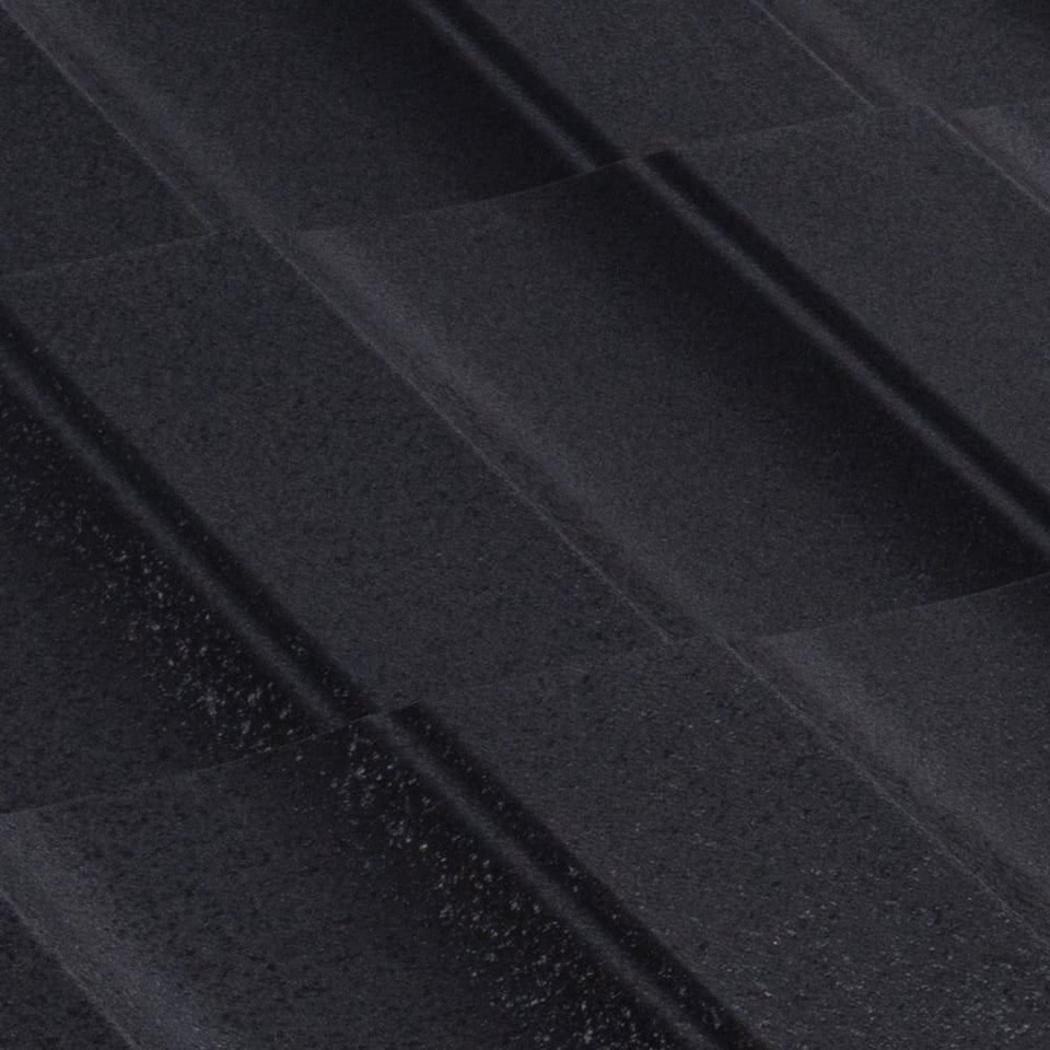 მეტალოკრამიტი ფერადი თუნუქის სახურავი მოდერნი 0.45X1200 ხაოიანი RAL 9005 (სამხრეთ კორეა) NOVA