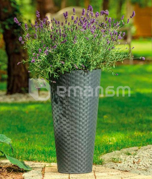 პლასტმასის ქოთანი FORM PLASTIC Rattana Slim round 3830-014 Ø30 ანტრაციტი 25 L