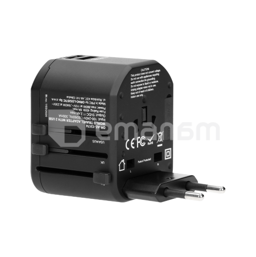 დამტენი უნივერსალური ORNO 2 USB 5В 2.4А 100-240V GOworld