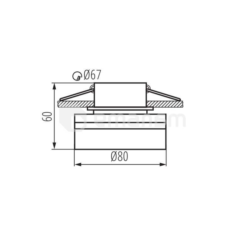 სანათი წერტილოვანი KANLUX GOVIK-ST GX5.3 1x MAX 10W DSO-W 29238