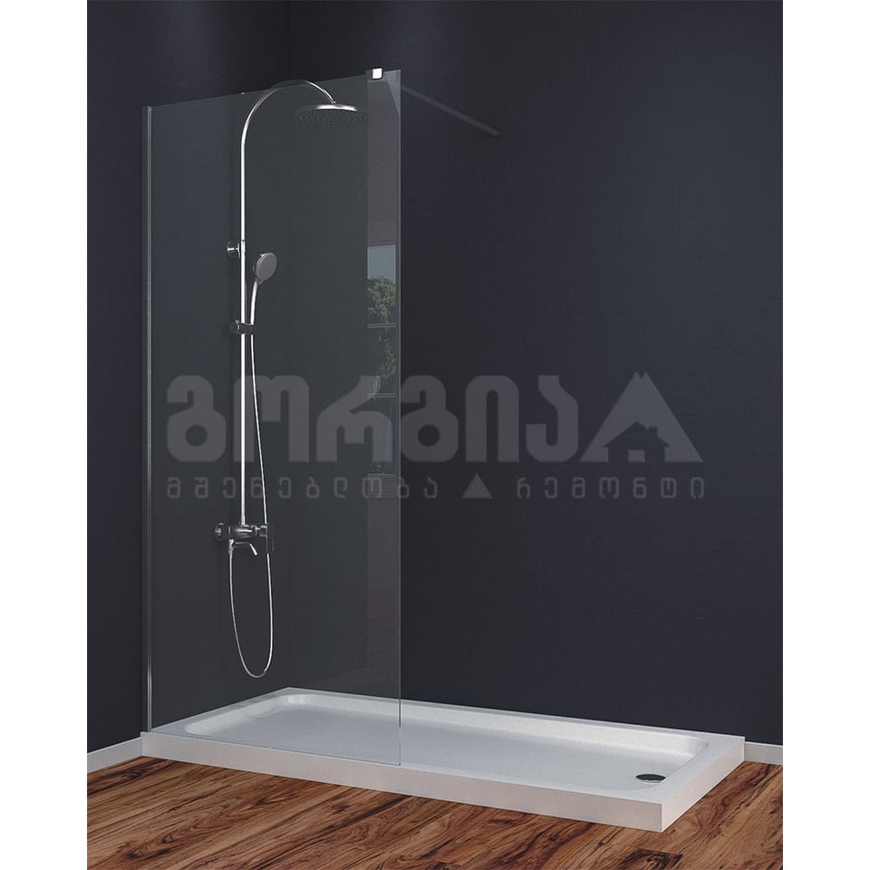 საშხაპე მინა 100x190სმ გამჭვირვალე (8მმ) SELDUS