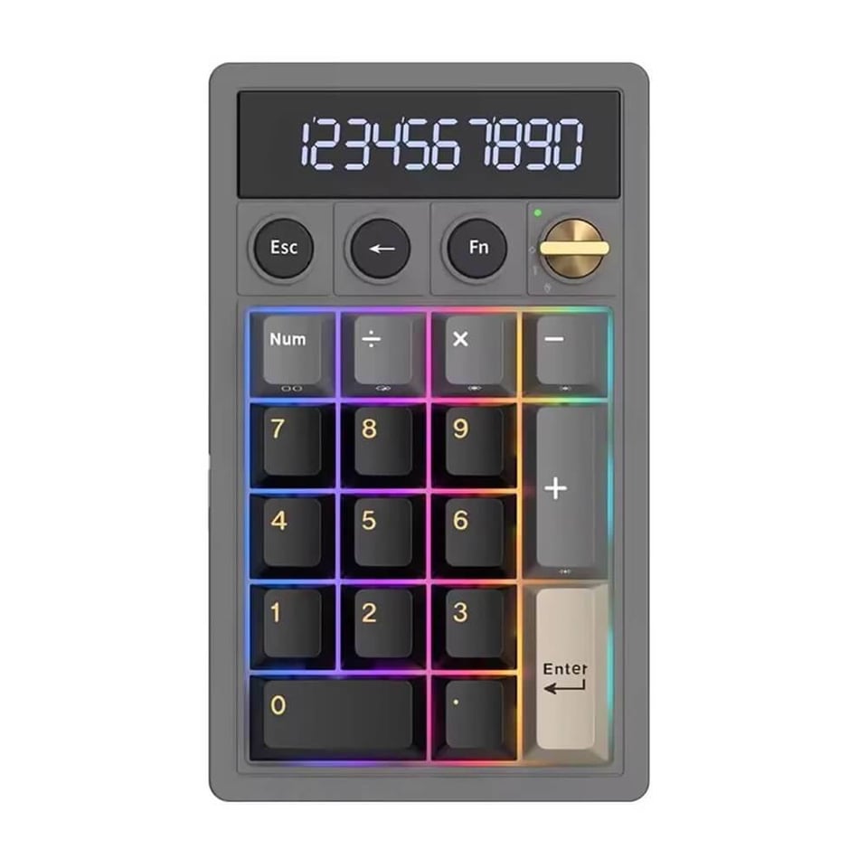 კლავიატურა Royal Kludge RKM20-PT-YXZ RGB Mechanical Numpad, Violet Switch, Hot Swappable, Wireless, Type-C, Bluetooth, 2.4GHz, Phantom