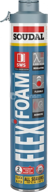 სამონტაჟო ქაფი Soudal Flexifoam Gun 750 მლ