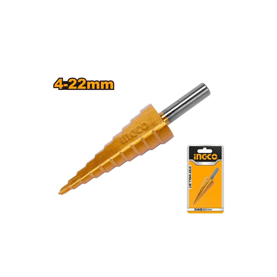საფეხურიანი საბურღი 4-22 მმ (AKSDS04221) INGCO