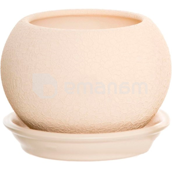 კერამიკული ქოთანი Oriana Shar აბრეშუმი ჩალისფერი 7.5x8.5 სმ 0.4 ლ