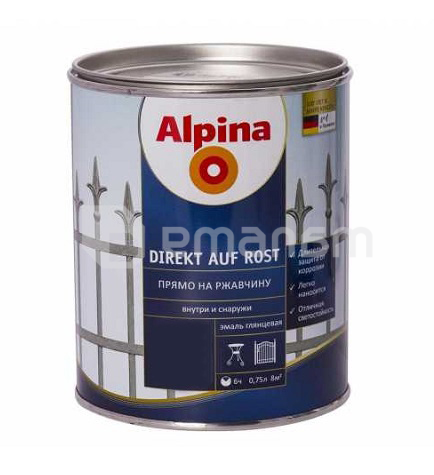 ემალი Alpina DIREKT AUF ROST RAL6005 მწვანე 750 მლ