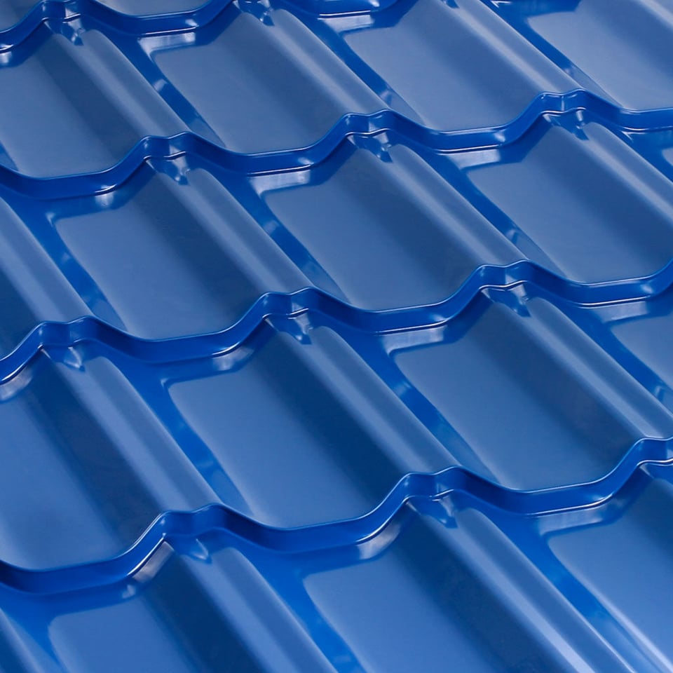 მეტალოკრამიტი ფერადი თუნუქის სახურავი 0.5X1200 პრიალა RAL5005 NOVA