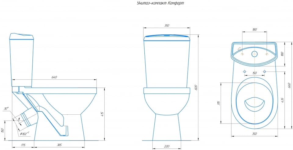 ტუალეტის თასი კომპაქტური კომფორტის ყავისფერი დეკორი