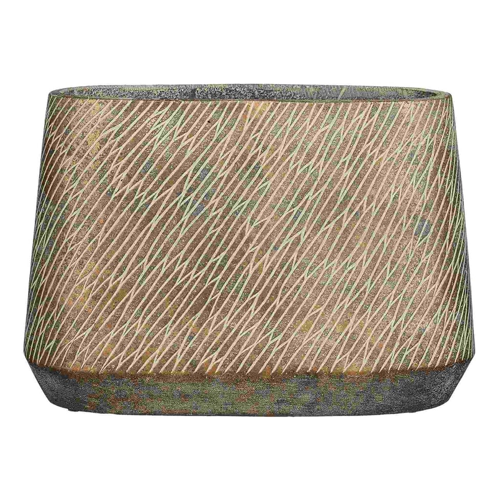 ქოთანი კერამიკული Camino pot oval d. brown - l42xw20xh30cm