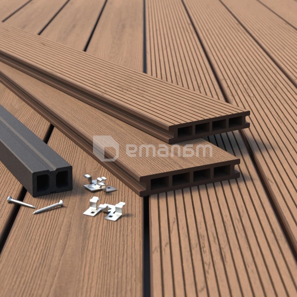 ტერასის დაფა Bergdeck S140 BB1107 Teak 140x25x2200 მმ