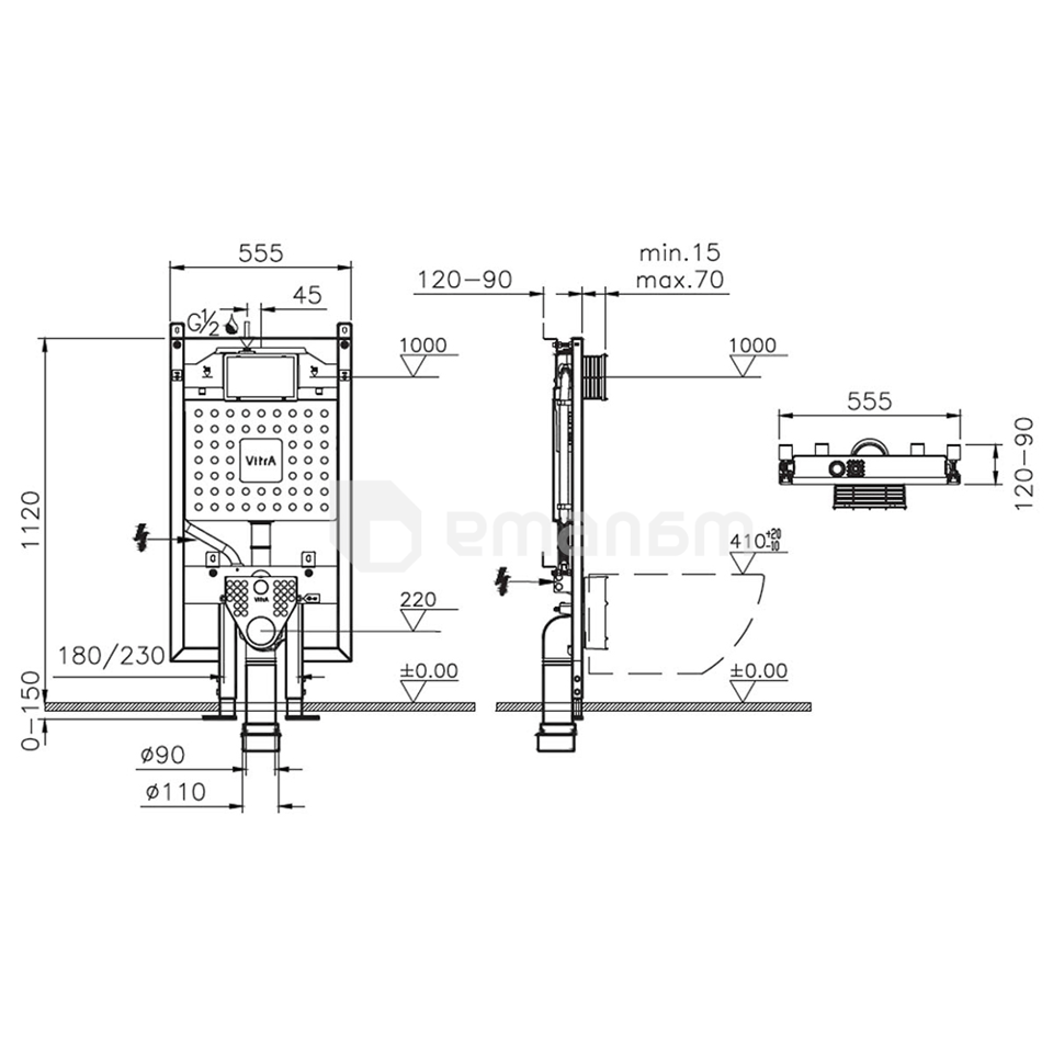 ჩასაშენებელი ინსტალაცია VitrA 768-5800-01