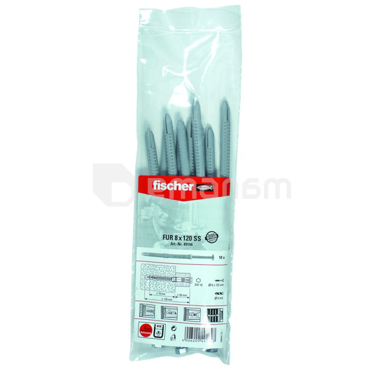 დუბელი ფასადის Fischer FUR8x120 SS 10 ც 49144
