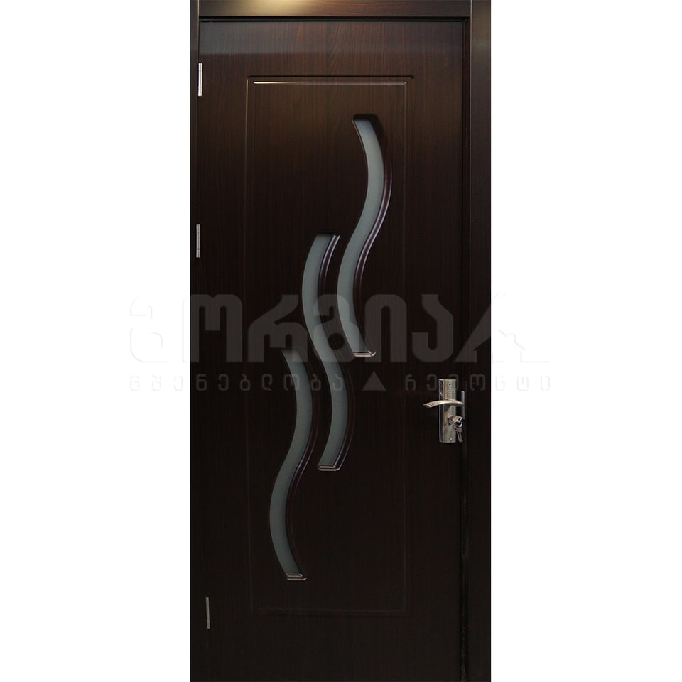 კარი მდფ MQ85 Black walnut 7-5 2200x920x100 (მინით)