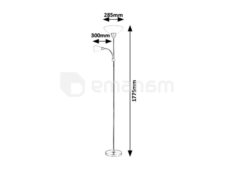 ტორშერი Rabalux Diana 5739 E27 G45 1X MAX 40W + E14 1X MAX 40W