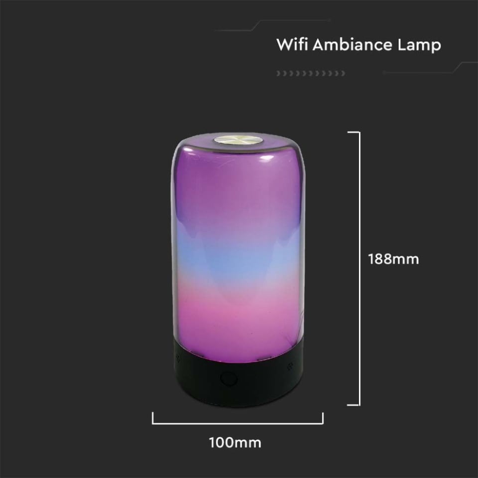 მაგიდის სანათი V-TAC RGB 8W 405871 100х188 RGB შავი ფერი