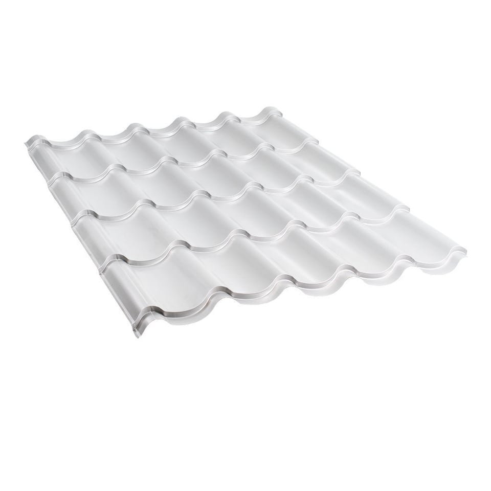 მეტალოკრამიტი ფერადი თუნუქის სახურავი 0.5X1180 პრიალა RAL9002 NOVA