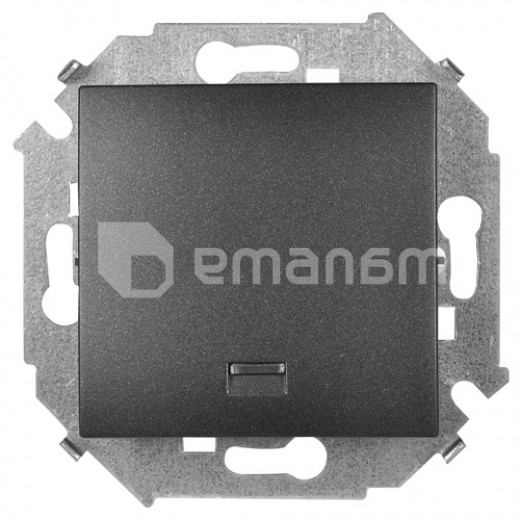 ჩამრთველი ჩარჩოს გარეშე Simon 15 1591104-038 1 კლავიშიანი განათებით გრაფიტი