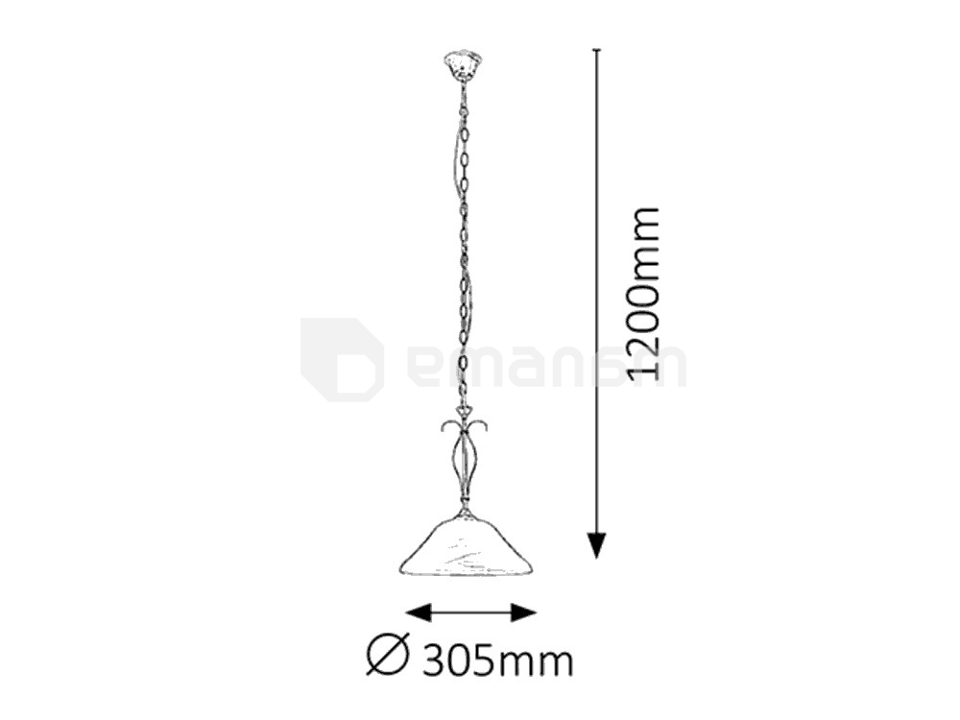 საკიდი Rabalux Katherine 1 Е27 Ø305 7188 h1200 თეთრი