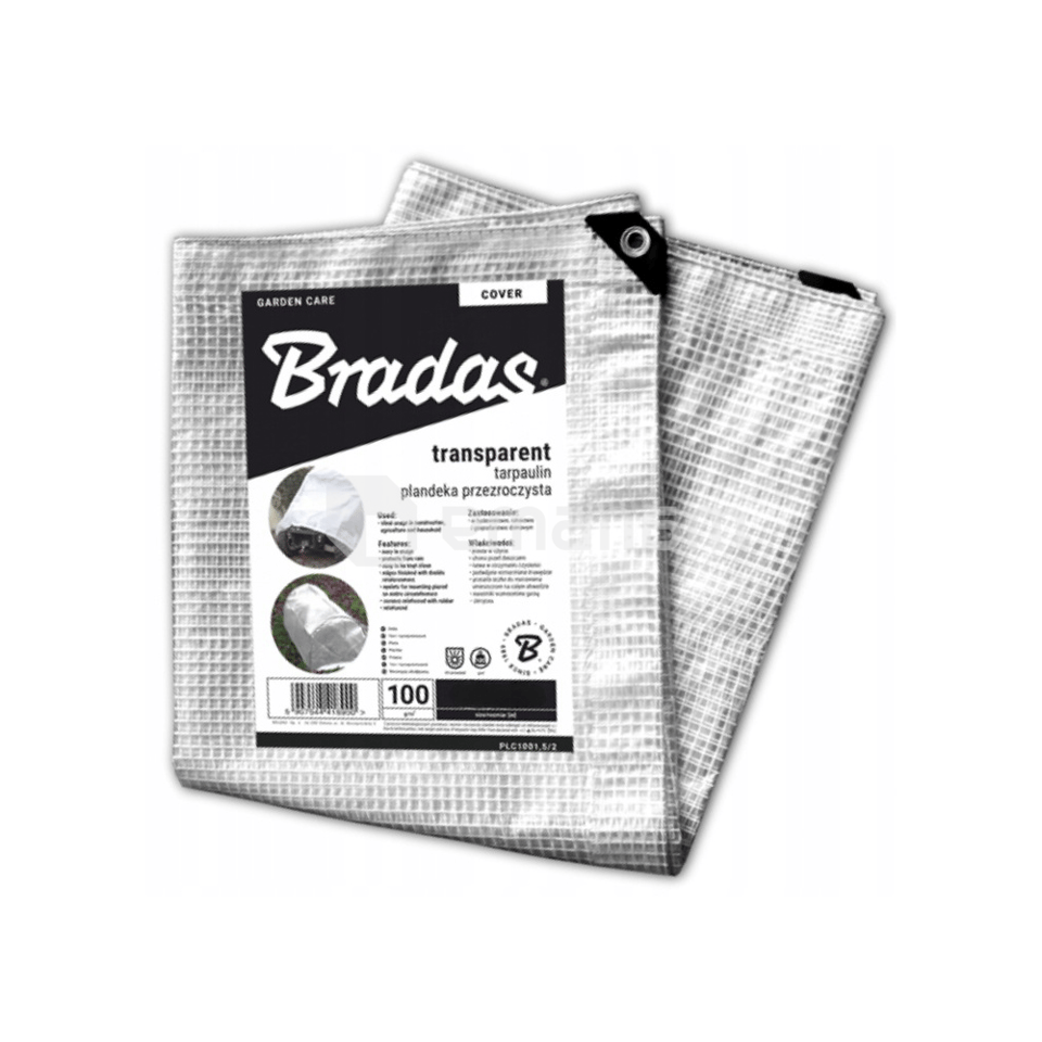 ბრეზენტი არმირებული გამჭვირვალე Bradas 4x5 მ 100 გ