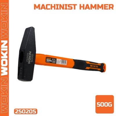 მეტალის ჩაქუჩი რეზინის სახელურით Wokin 250205, 500G, Hammer, Black/Orange