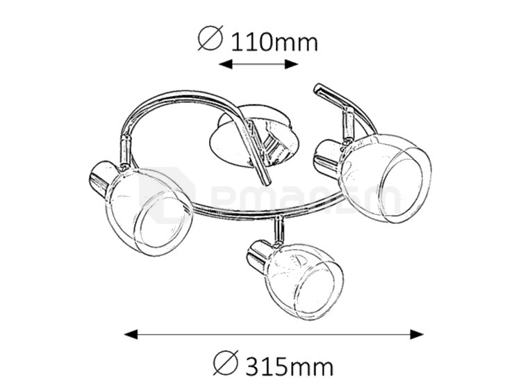 სანათი სპოტი Rabalux Dave 6837 E14 3X MAX 40W