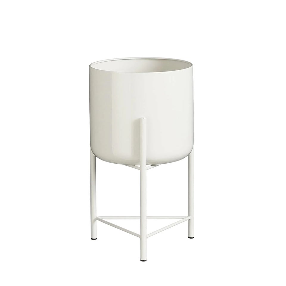 ქოთანი რკინის Colyn pot on stand white - h30xd17cm