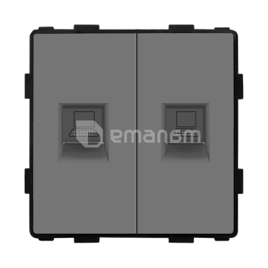 როზეტი ჩარჩოს გარეშე Socket Style 2 CAT6 RJ45 Internet ნაცრისფერი