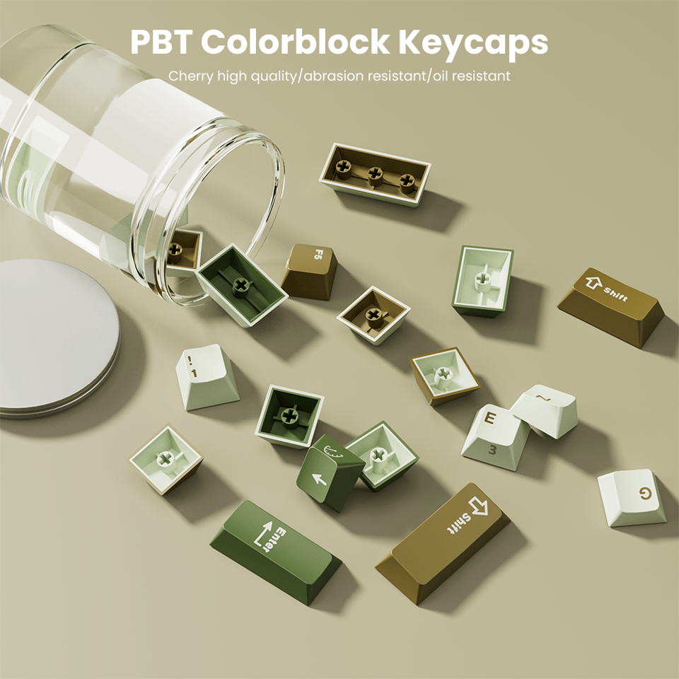 კლავიატურა Royal Kludge RK N99 RGB Mechanical Keyboard, Cream Switch, Hot Swappable, Wireless, USB, Bluetooth, 2.4GHz, Palm Green