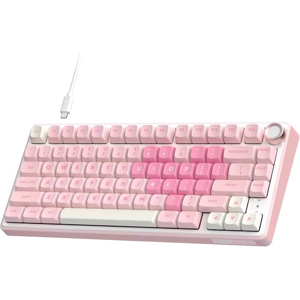 კლავიატურა Royal Kludge RKR75-PM-XH RGB Mechanical Keyboard, Cream Switch, Hot Swappable, Wired, USB, Pink Melody